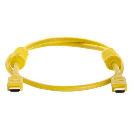Cmple 3FT 28AWG HDMI Cable with Ferrite Cores- Yellow 991-N